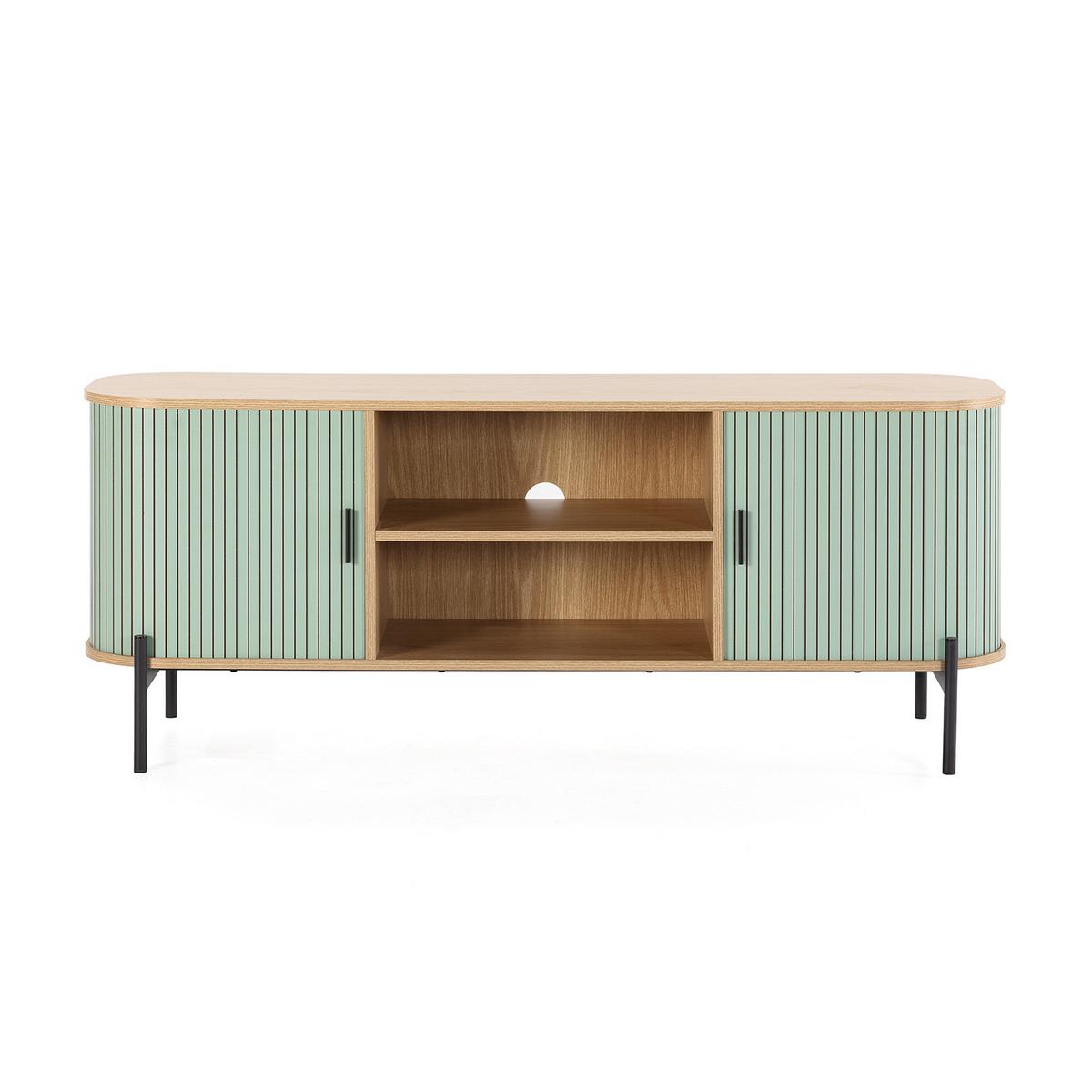 TV-ELEMENT Mónaco 2 türen blaue Farbe - Blau, Holzwerkstoff (140/55/40cm) - VS Venta-stock