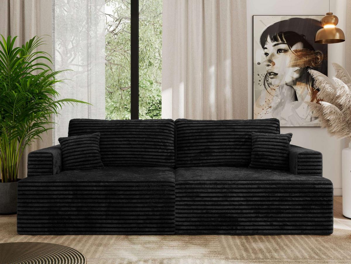 4-SITZER SOFA VIRELLA Schwarz Cord - Schwarz, Textil (240/88/115cm) - MKS