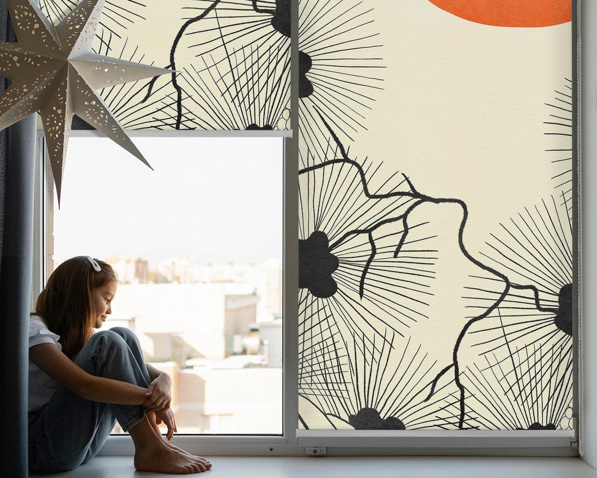 INNENROLLO - Fensterrollo - Rollo - 130x140 cm - Löwenzahn - Weiß, Kunststoff (130/140/0.5cm) - TULUP