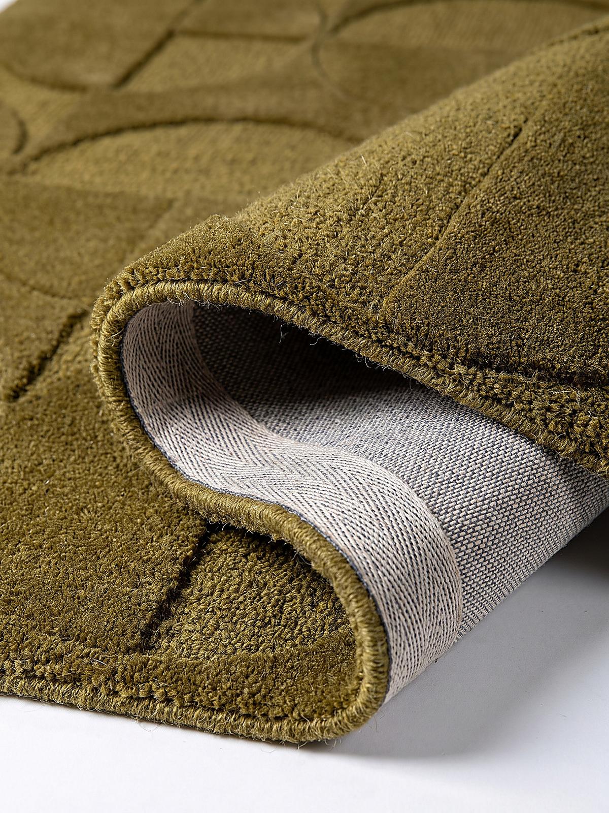 TEPPICHLÄUFER handgetuftet DEBEN, Kreis-Geometrie, Olivgrün, 60 x 230 cm - Grün, Textil (60/230cm) - KADIMA DESIGN