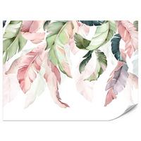 FOTOTAPETE für Esszimmer Bunte Bananenblätter Pflanzen Natur 150x105 - Violett/Rosa, Papier (150/105cm) - Muralo