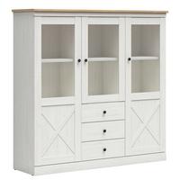 GESCHIRRSCHRANK Victoria Weiß und Holz - Weiß, Holzwerkstoff (153/201/43cm) - Petits-meubles