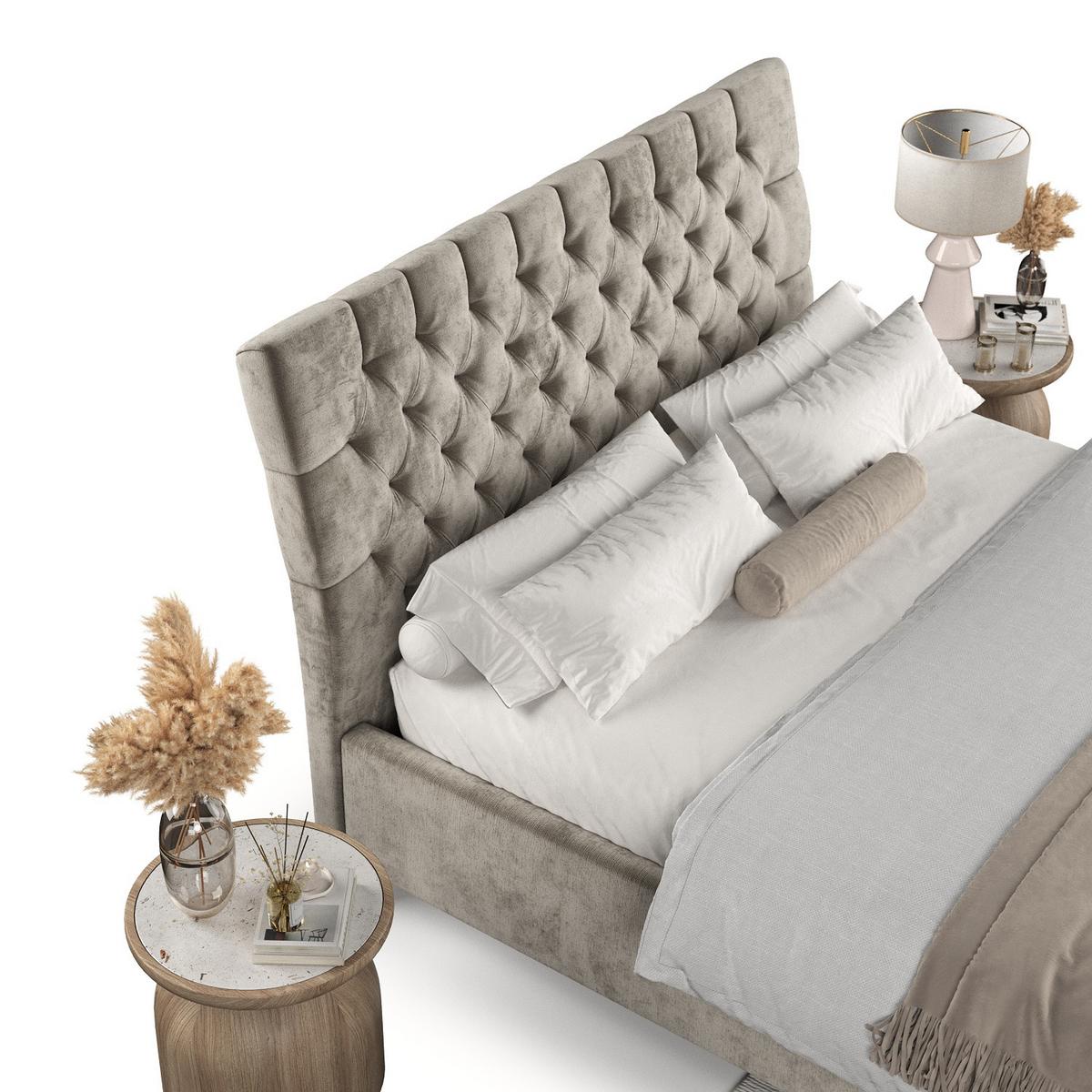 POLSTERBETT Lira 160/200 cm Beige im Lotta Stoff - Beige/Naturfarben, Holz/Holzwerkstoff (160/200cm) - AltaBeds
