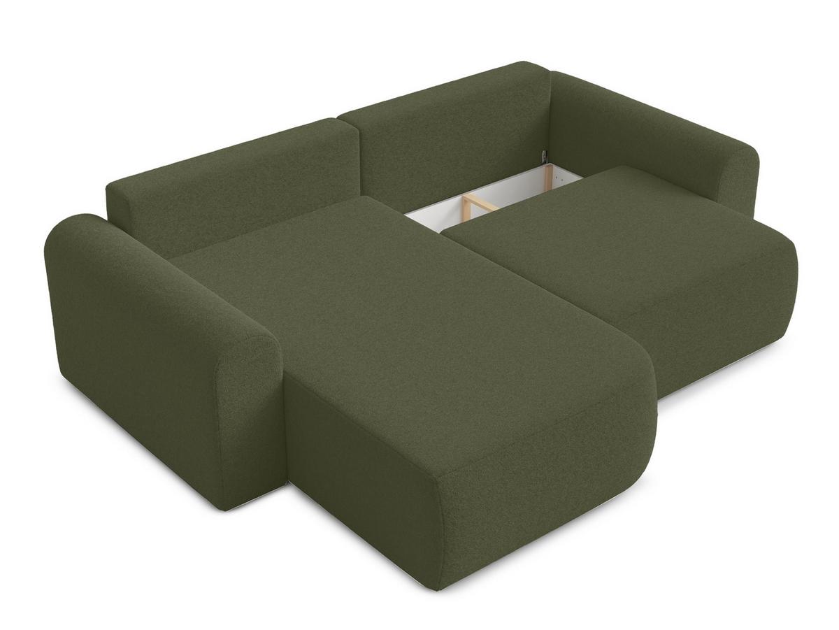 ECKSOFA L Form Otterton Olivgrün 250/180/95 cm Links mit Schlaffunktion - Schwarz/Grün, Kunststoff/Textil (180/250cm) - AX Living