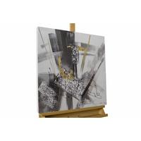 ACRYLBILD HANDGEMALT 60/60 cm - Grau, Holz/Textil (60/60cm) - KUNSTLOFT