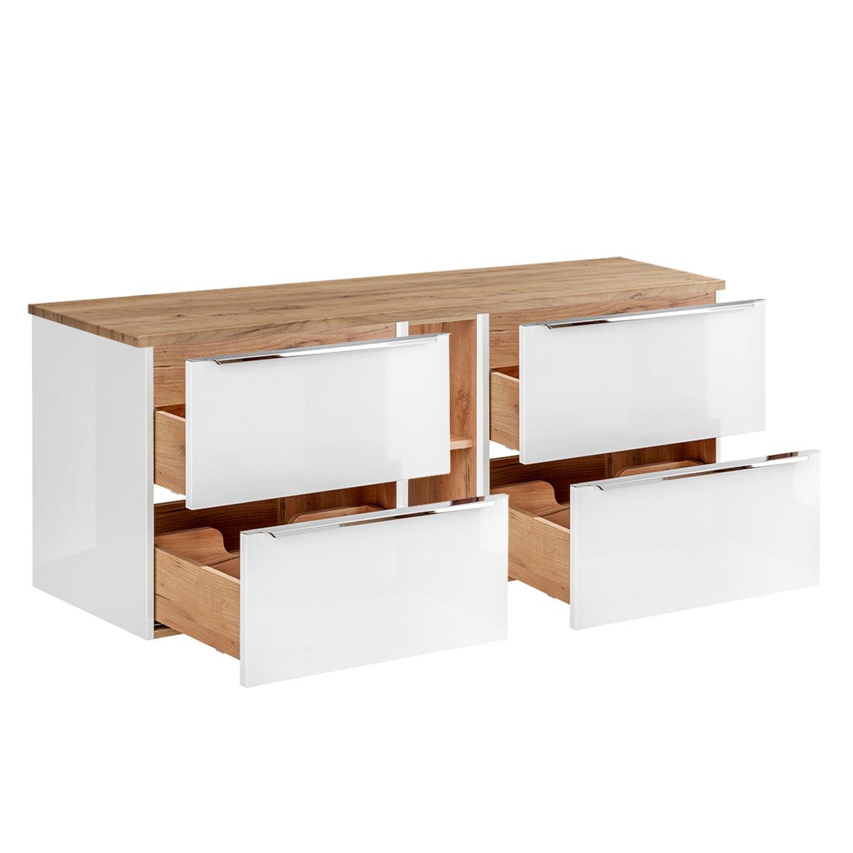 WASCHTISCHUNTERSCHRANK 140.4cm April Weiß - Weiß, Holzwerkstoff (140.4/59/46cm) - Petits-meubles