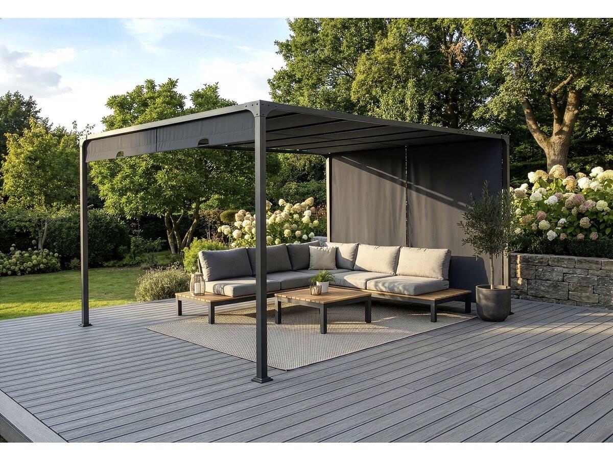 PERGOLA - MARKISE courtenay Grau - Grau, Metall (295/220/396cm) - Habitat Garten