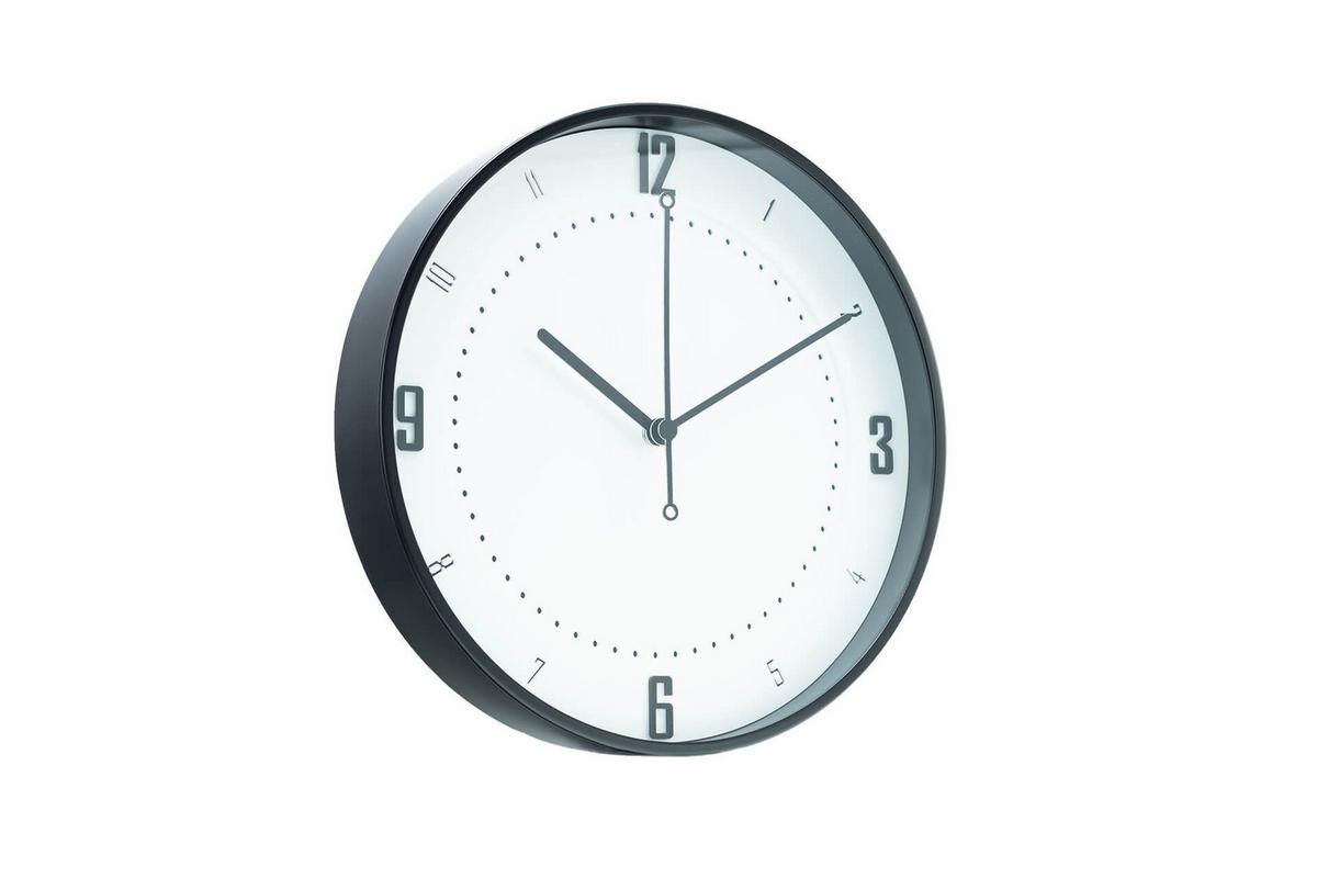 WANDUHR Design Weiß 30/30 cm - Schwarz/Weiß, Glas/Holzwerkstoff (30/30/5cm) - ONZENO