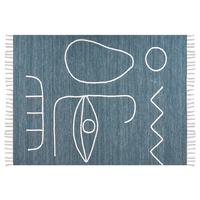 OUTDOOR TEPPICH-Yavu 200/140 cm - Blau, Kunststoff (140/200cm) - Beliani