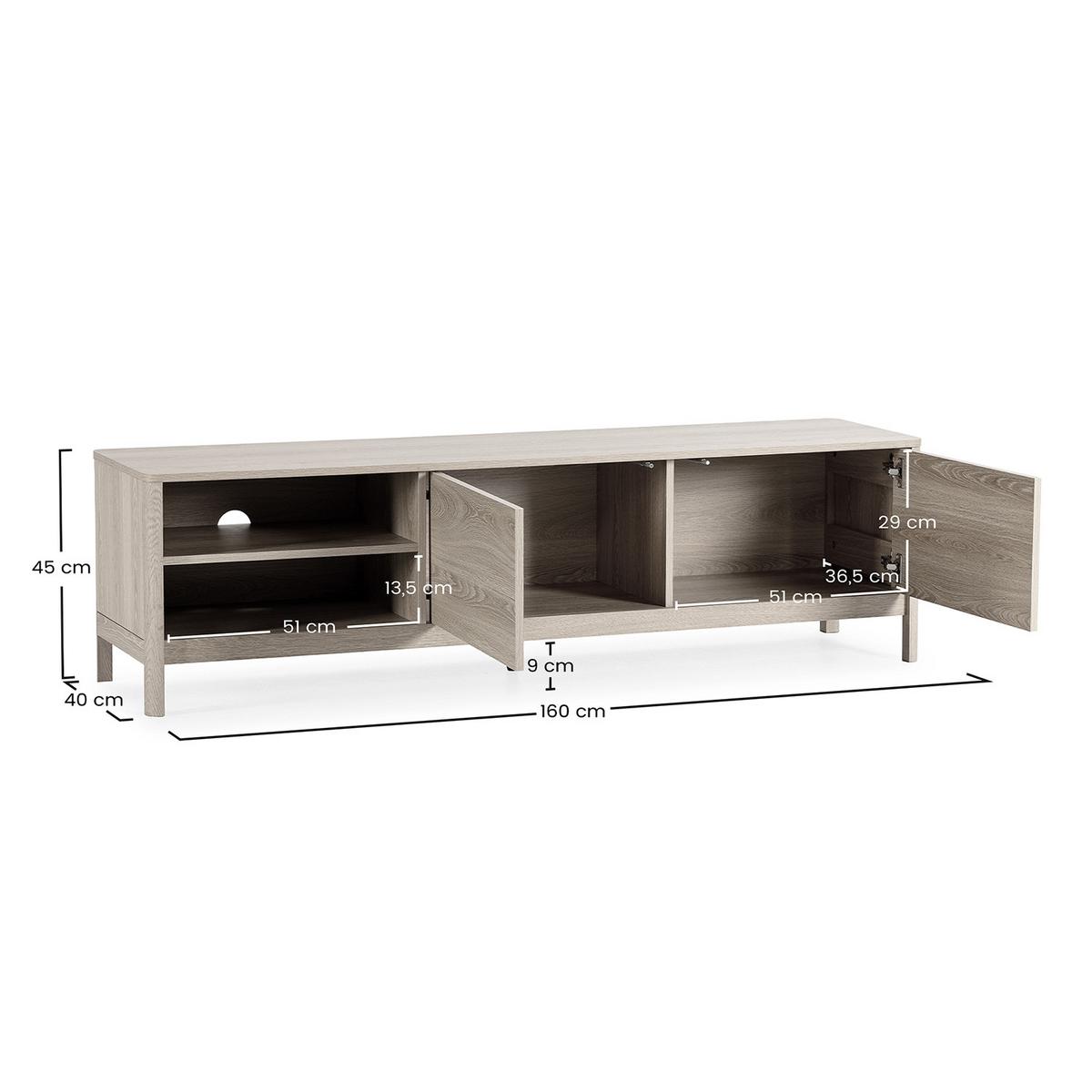 TV-ELEMENT Nassau 2 türen Eichenfarbe - Honigeiche, Holzwerkstoff (160/45/40cm) - VS Venta-stock