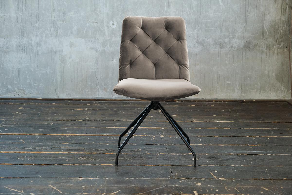 DREHSTUHL NEW CHARME Grau Velvet (1er-Set) - Hellgrau/Grau, Textil (52/87/66cm) - KAWOLA