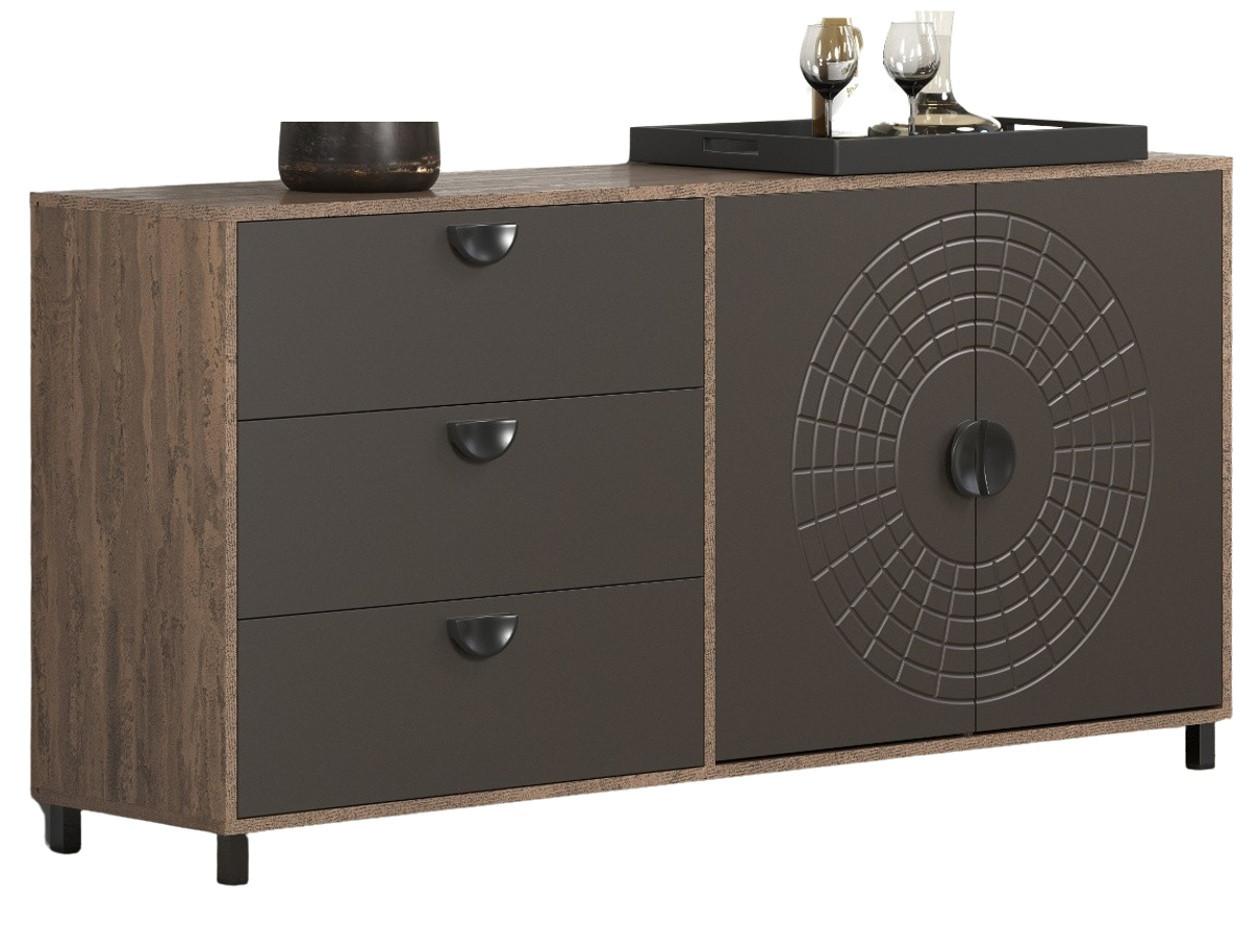 SIDEBOARD Bronze und Rostoptik 176 cm, Kommode mit Soft-Close - Rostfarben/Schwarz, Holzwerkstoff/Metall (176/86/42cm) - Top.Furn
