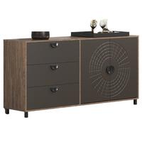 SIDEBOARD Bronze und Rostoptik 176 cm, Kommode mit Soft-Close - Rostfarben/Schwarz, Holzwerkstoff/Metall (176/86/42cm) - Top.Furn