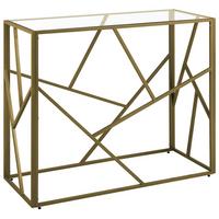 KONSOLENTISCH Glas gold Orland - Transparent/Goldfarben, Glas (40/100/85cm) - Beliani