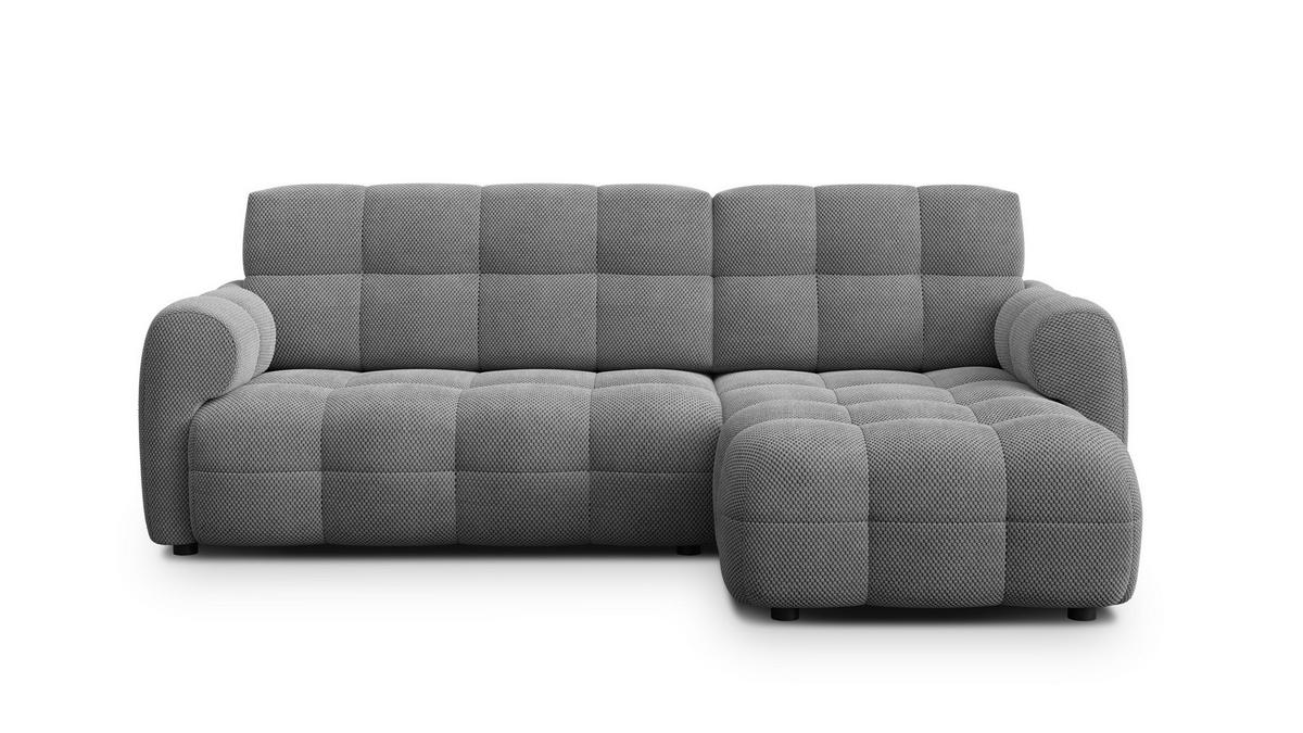 ECKSOFA MELLOW 3-Sitzer, grau - Schwarz/Grau, Holz/Textil (232/156cm) - Wozimo