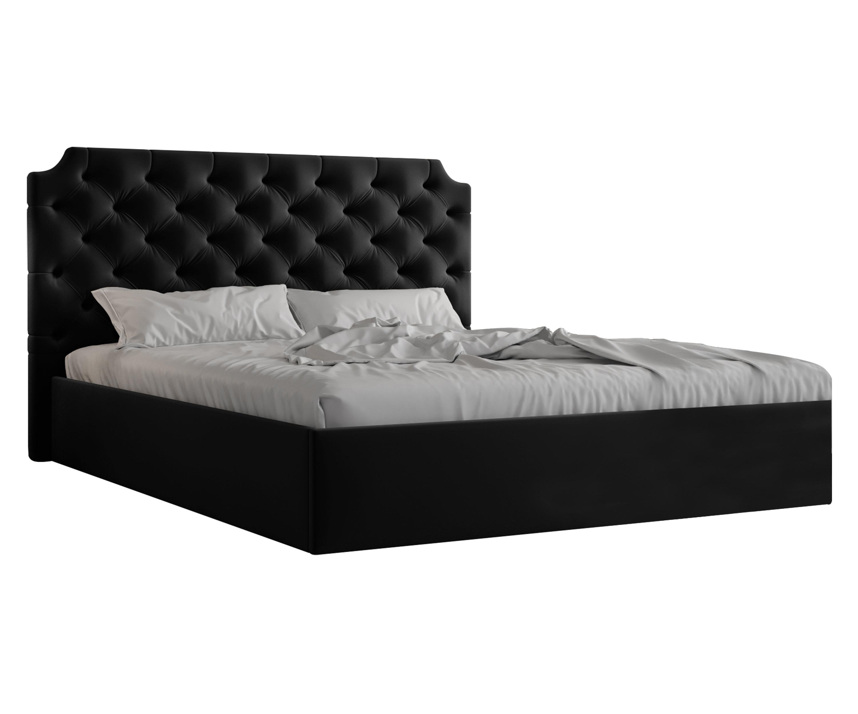 POLSTERBETT Tybilla 160/200 cm in Schwarz – mit Bettkasten und luxuriösem Stil - Schwarz, Holz/Holzwerkstoff (160/200cm) - AX Living