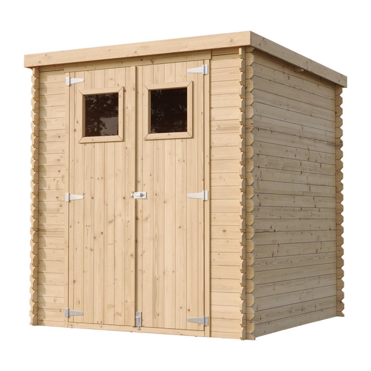 HOLZ-GARTENHAUS mit imprägniertem BodenB204xL204xH202 cm/ 3.53 m2 M309+M309G - Beige, Holz (204/206/204cm) - Timbela