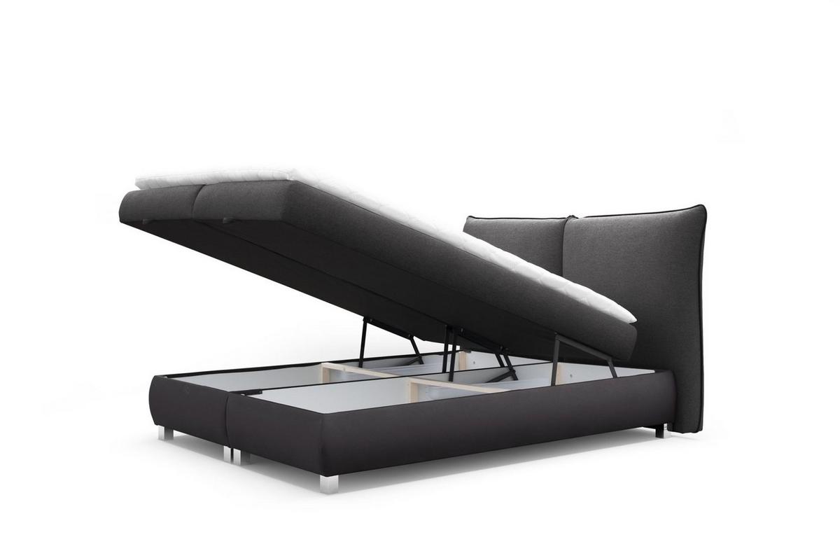 BOXBETT Valentin In Neve - Anthrazit, Holzwerkstoff/Textil (120/200cm) - Fun Möbel