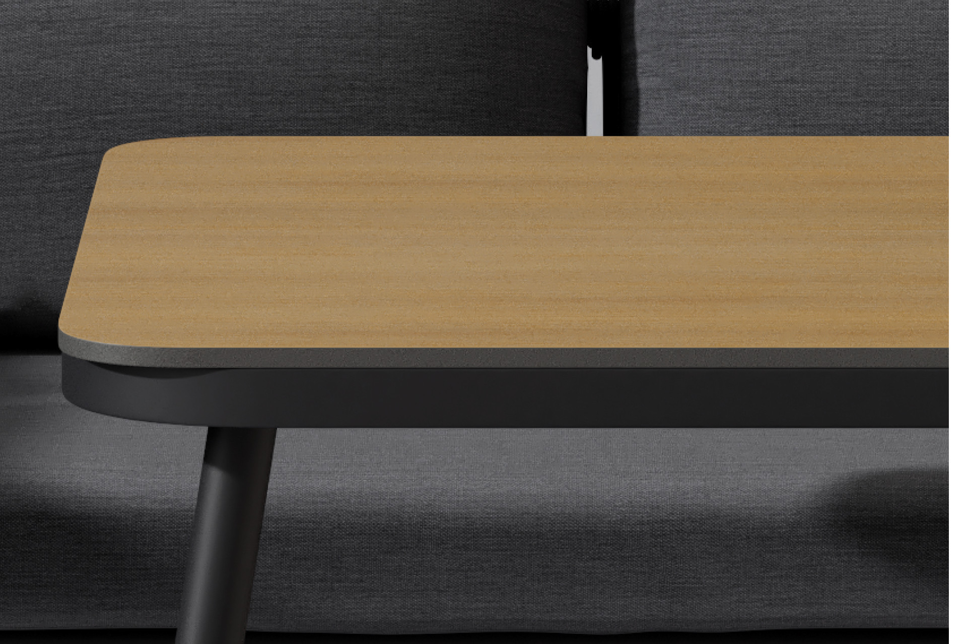 Dining-Loungeset Tisch Eisen pulverbeschichtet Tischplatte matt Polywood Eichefarbe 