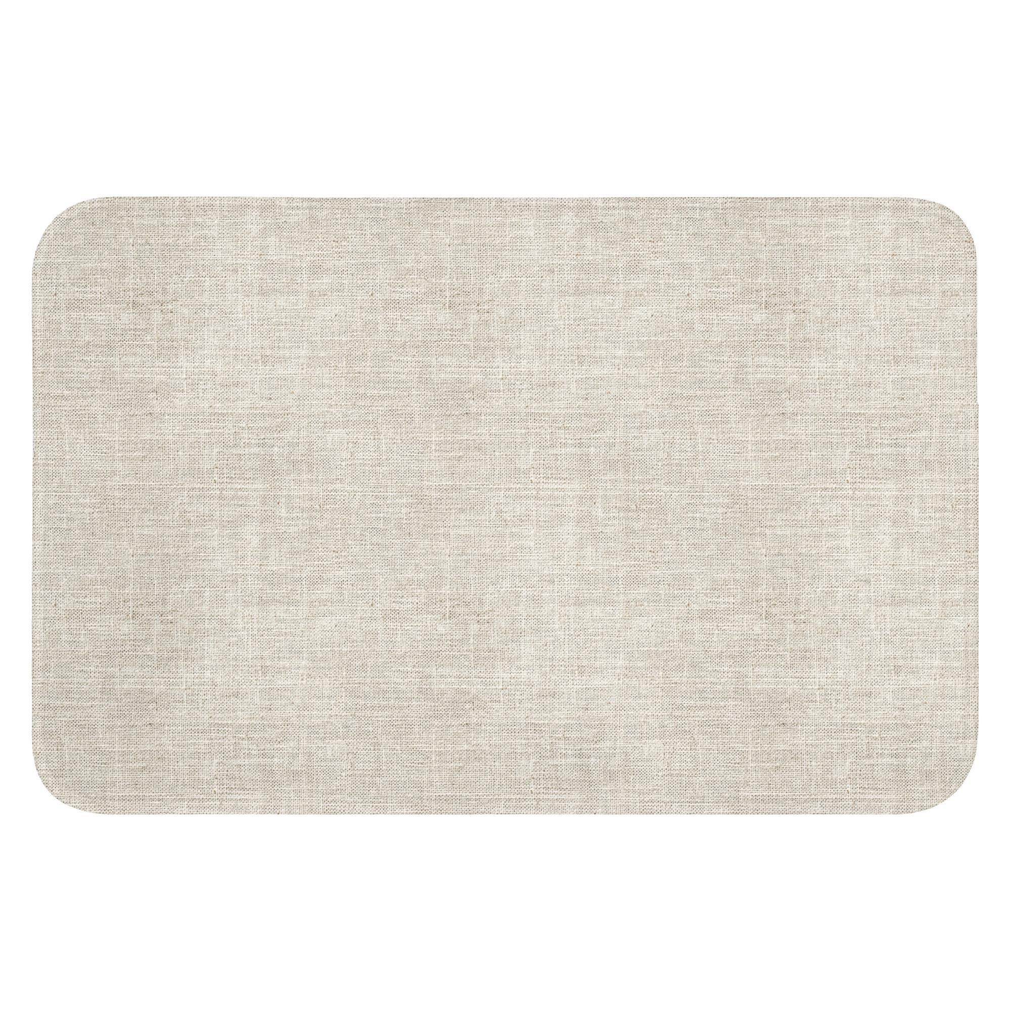 BADEMATTE Leinen - Textur - Beige Rutschfest 60x40 cm - Beige, Textil (60/40cm) - OnlyWow