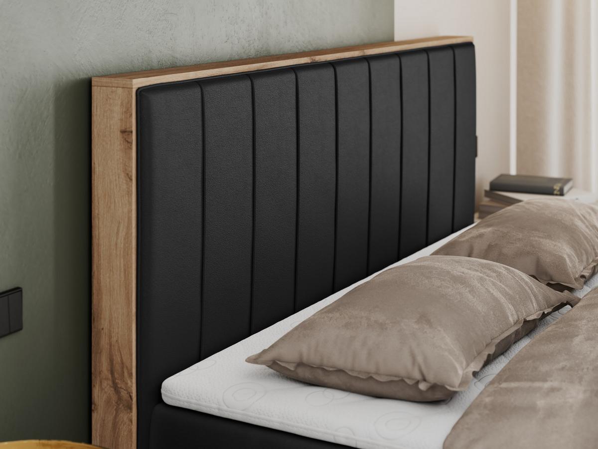 BOXBETT BELLISSIMO 140/200 Schwarz Kunstleder - H3 - Schwarz, Holz/Textil (140/200cm) - MKS