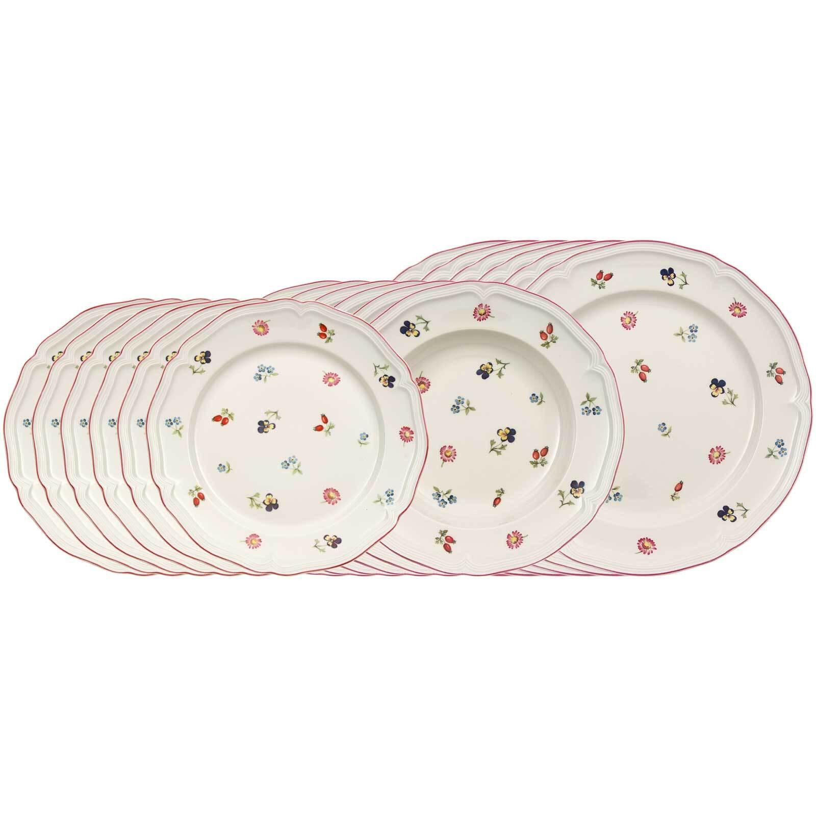 TELLER-SET Petite Fleur weiß 18-tlg. - Weiß, Keramik (2/2/2cm) - Villeroy & Boch