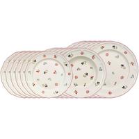 TELLER-SET Petite Fleur weiß 18-tlg. - Weiß, Keramik (2/2/2cm) - Villeroy & Boch