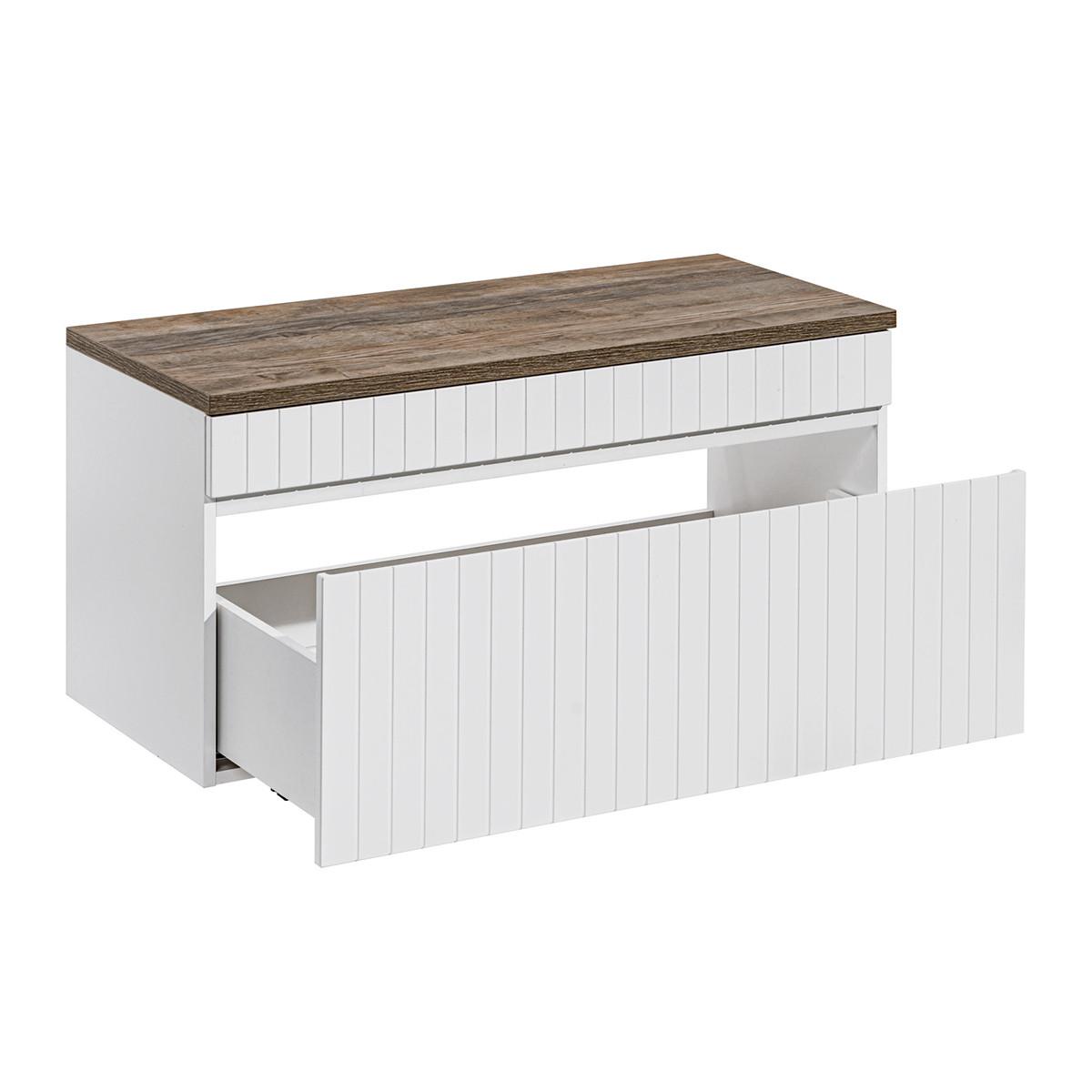 WASCHTISCHUNTERSCHRANK 100cm Zelie Weiß - Weiß, Holzwerkstoff (100/48/46cm) - Petits-meubles