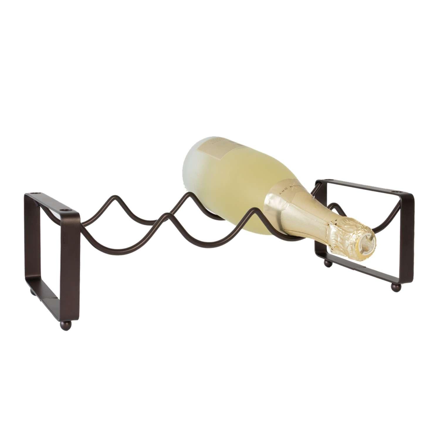 WEINREGAL aus Eisen für 4 Weinflaschen Stapelbar 43 / 17 / 11 cm - Schwarz, Metall (17/11/43cm)