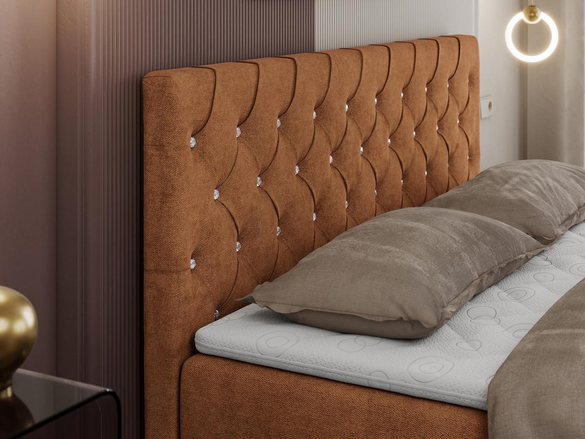 BOXBETT ROMA 120/200 - Orange Strukture - H3 - Orange, Holz/Textil (120/200cm)