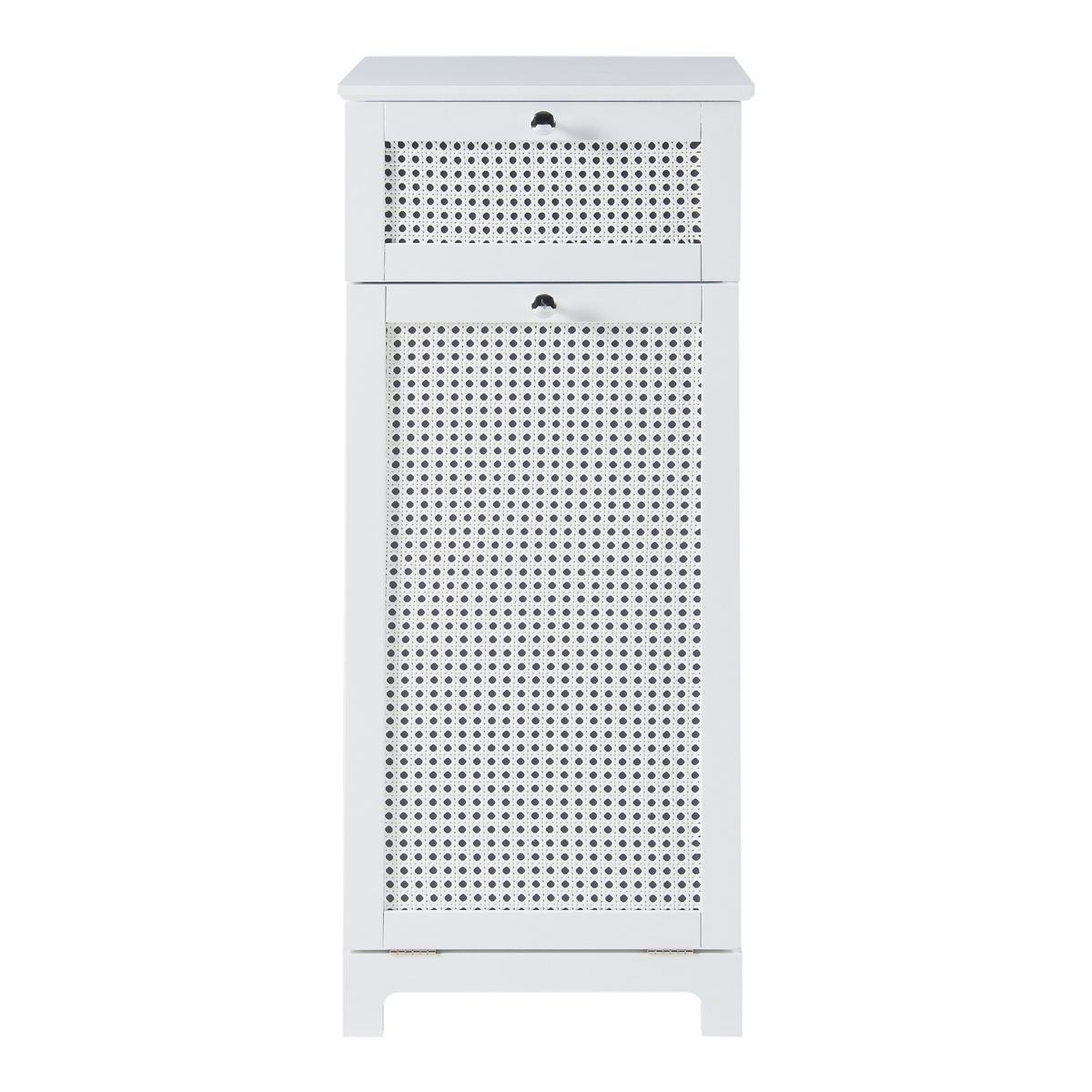 WÄSCHESCHRANK Karlsøy - Weiß, Holzwerkstoff (38/90/40cm) - [en.casa]