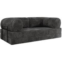 3-SITZER SOFA ORSETTO - Grau Cord - Schwarz/Grau, Textil/Metall (200/70/100cm) - MKS