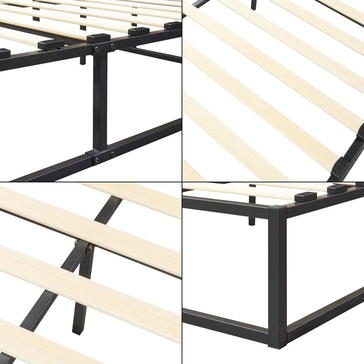 METALLBETT Kreta - Schwarz, Metall (140/200cm) - [en.casa]