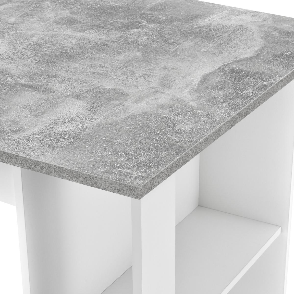 BARTISCH Danderyd - Weiß/Grau, Holzwerkstoff (60/120/105.5cm) - [en.casa]