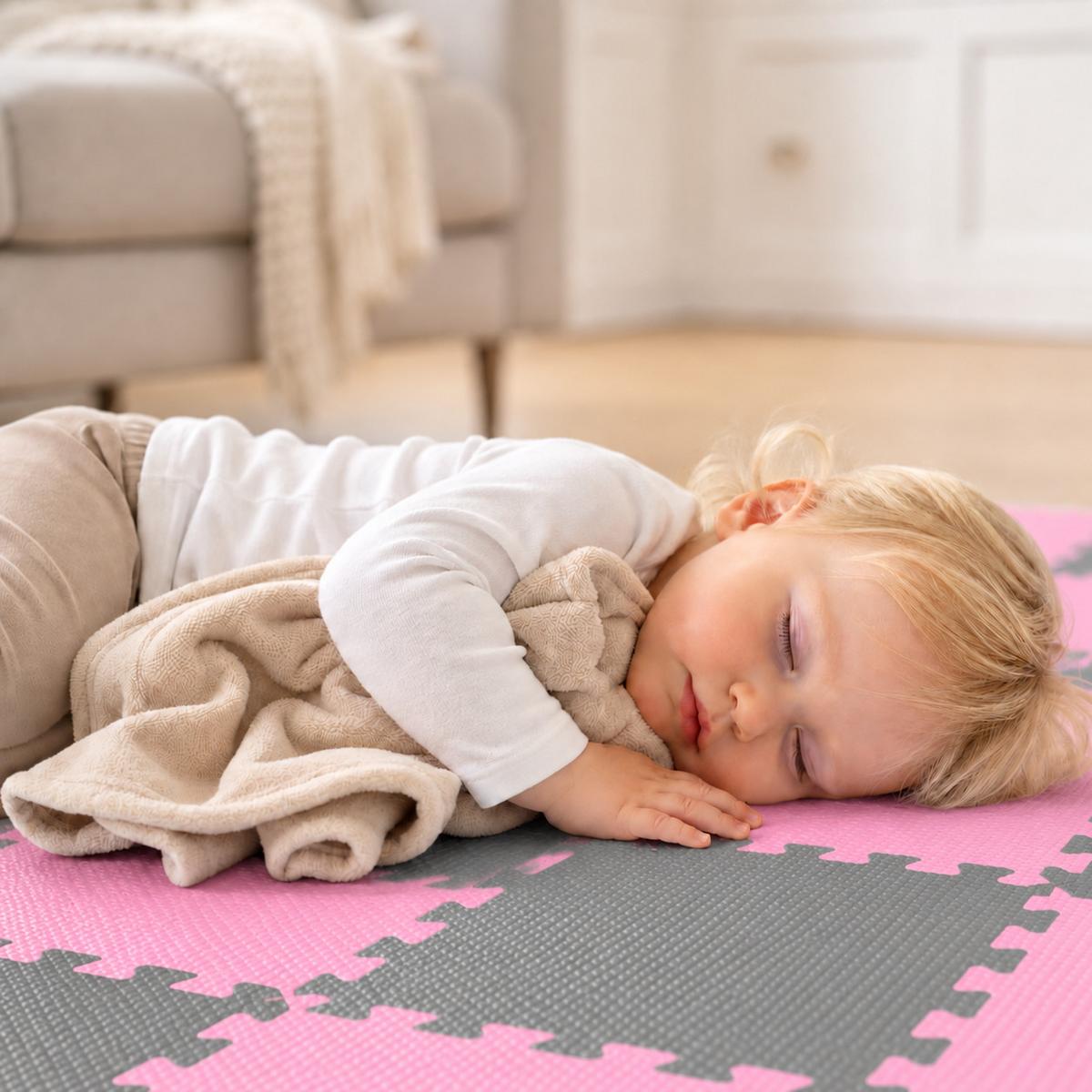 SPIELMATTE ab Null - 180/90/1 cm Puzzlematte Pink - Multicolor, Kunststoff (30/30cm) - Littletom