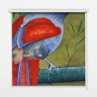 INNENROLLO - Fensterrollo - Rollo - 130x140 cm - Vogel auf einem Ast - Grün, Kunststoff (130/140/0.5cm) - TULUP