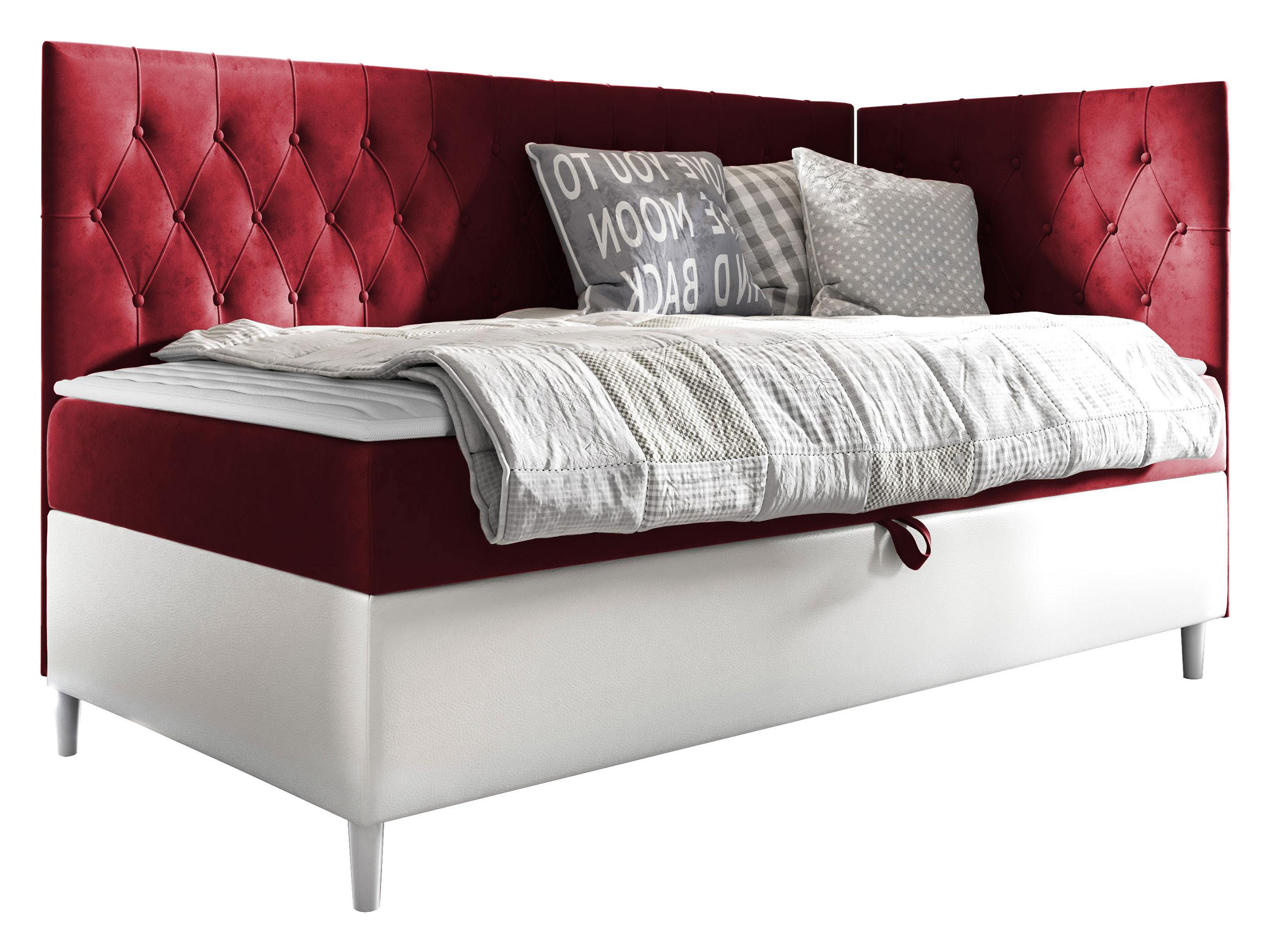 BOXBETT Filip Junior 3, Seite zum Öffnen des Bettkastens: Rechts - H3 - Rot/Weiß, Holz (80/200cm) - MIRJAN24