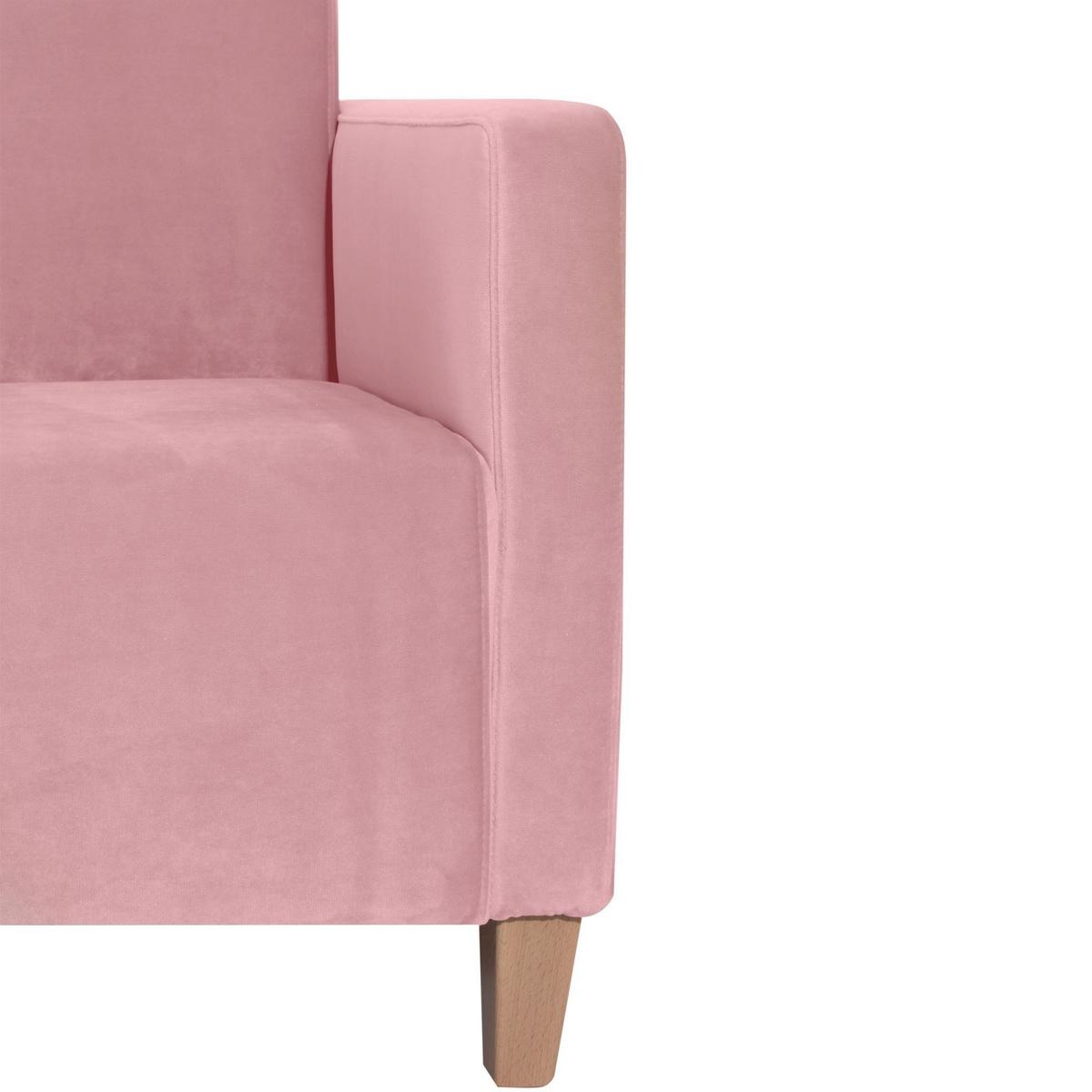 SESSEL Karol Bezug Samtvelours Buche natur / rosé - Rosa, Kunststoff (71/81/70cm) - 58aufmkessel