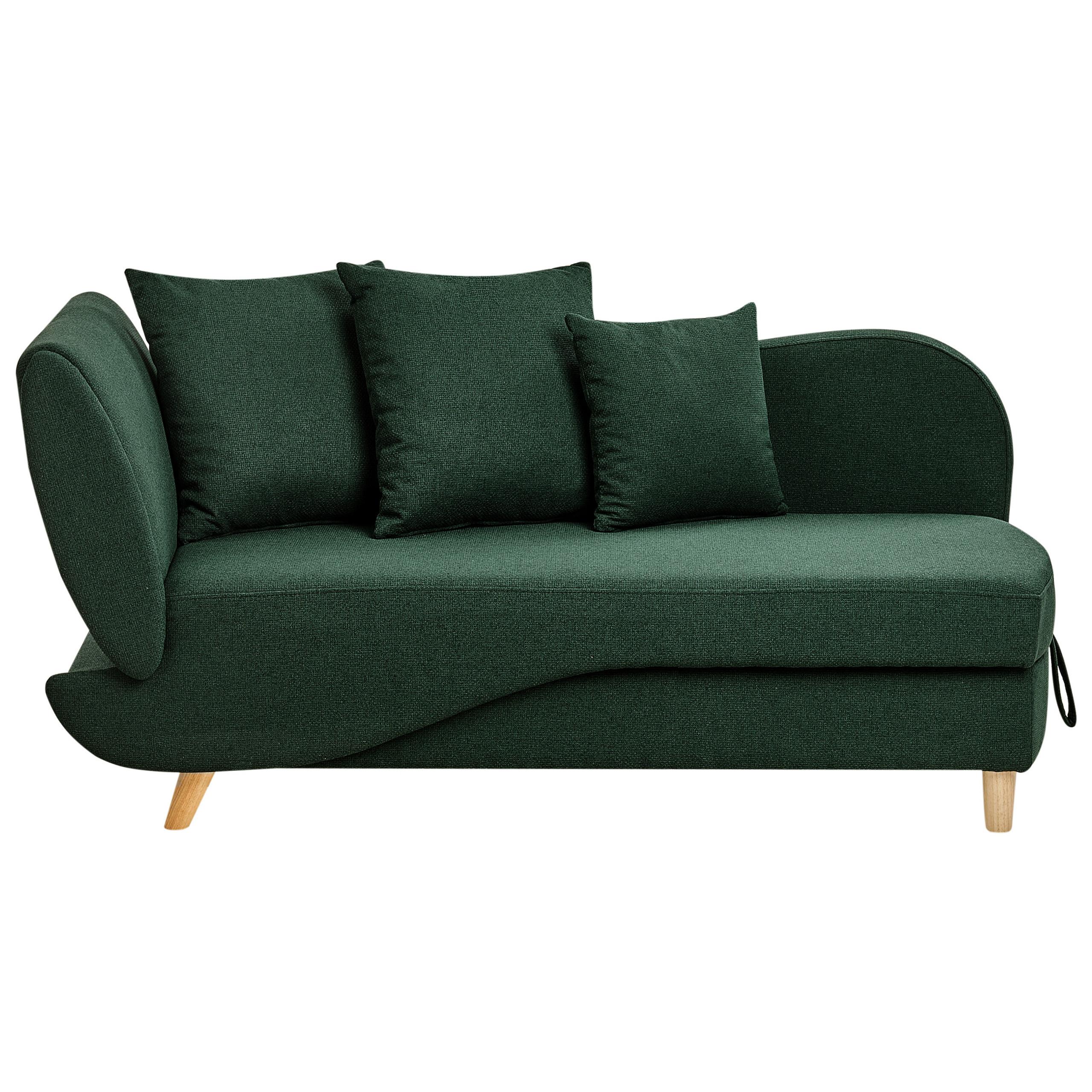 CHAISELONGUE-LINKSSEITIGE Grün Meri - Braun/Grün, Textil (155/76/69cm) - Beliani