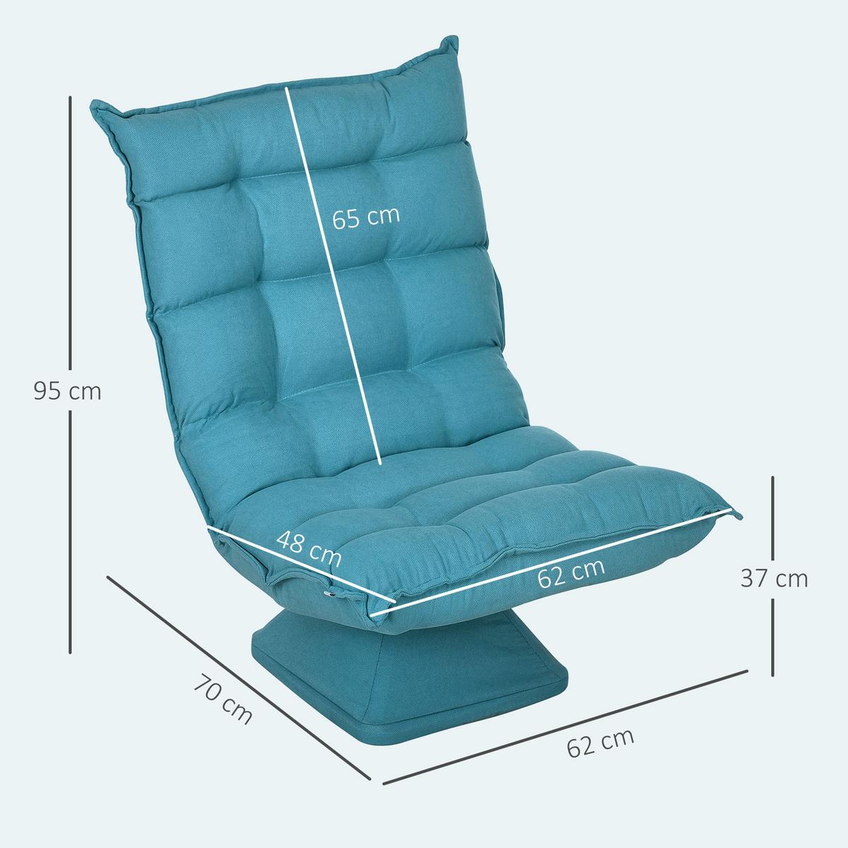 RELAXSESSEL Stahl, Samt, Blau - Blau, Metall (70/95/62cm) - HOMCOM