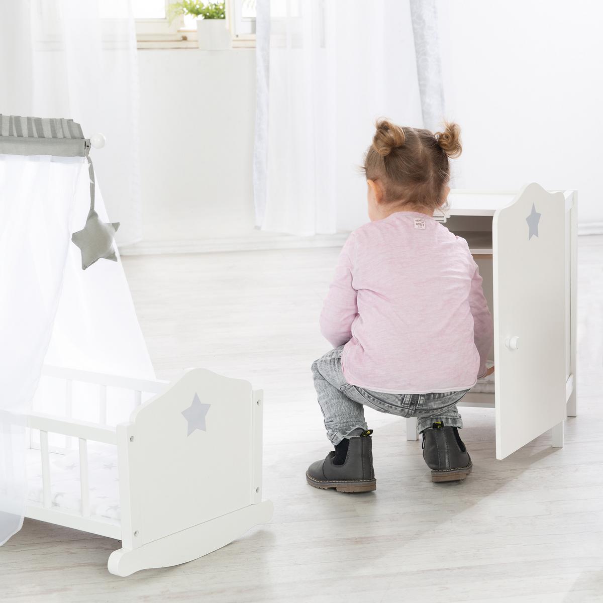 PUPPENKLEIDERSCHRANK Stella - Grau, Holzwerkstoff (29.5/52/26.5cm) - Roba