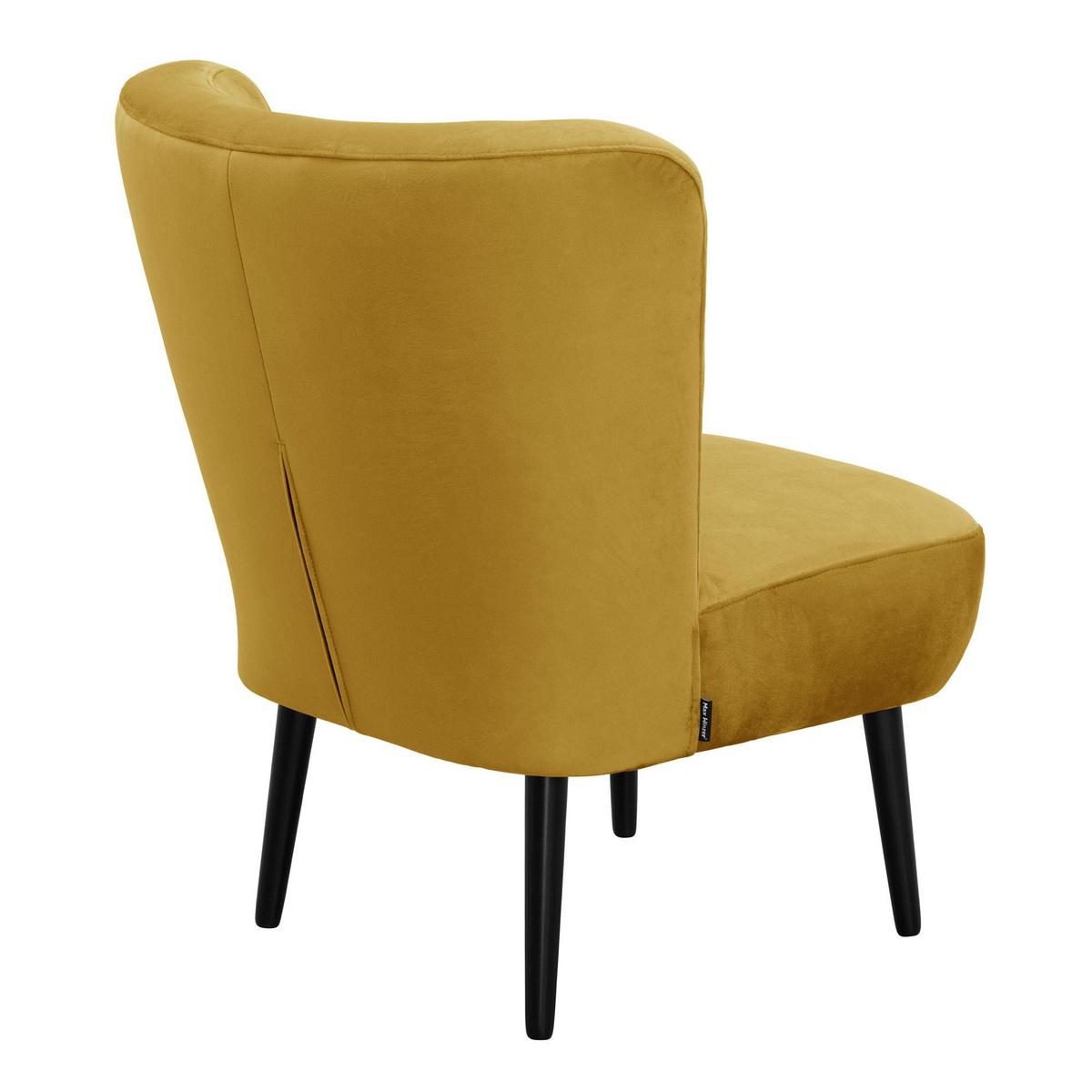COCKTAILSESSEL Kayleigh Samtvelours mais - Currygelb, Kunststoff (68/80/69cm) - 58aufmkessel