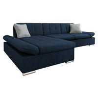 ECKSOFA Montana Premium, Seite: Links - Hellgrau/Dunkelblau, Holz/Textil (278/161cm) - MIRJAN24