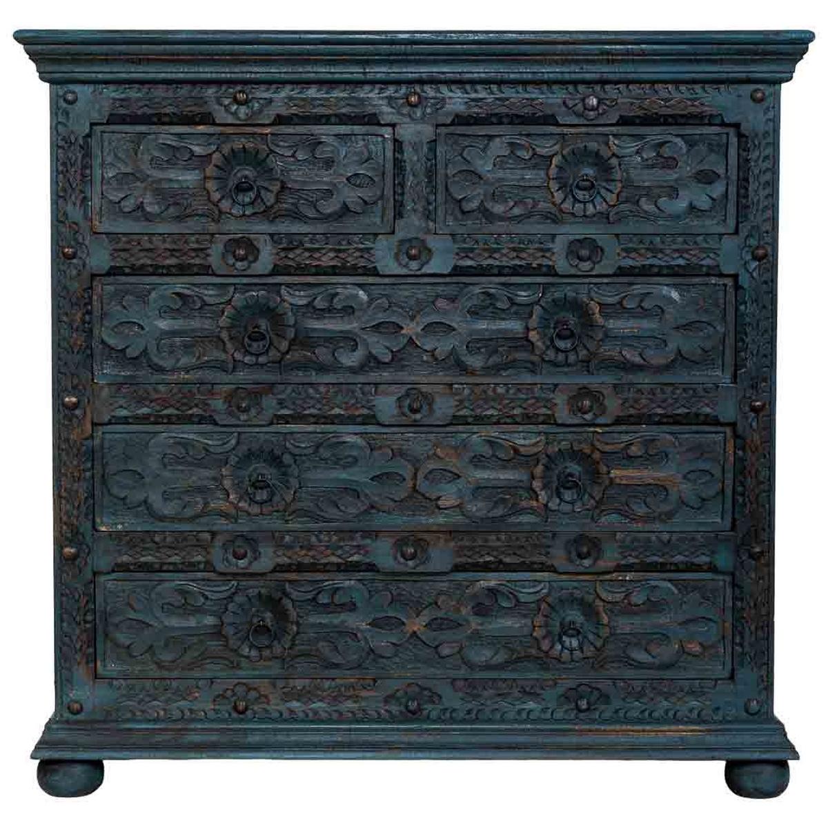 KOMMODE aus holz 100x43x95cm - Blau, Holz (100/95/43cm) - Wanderlust