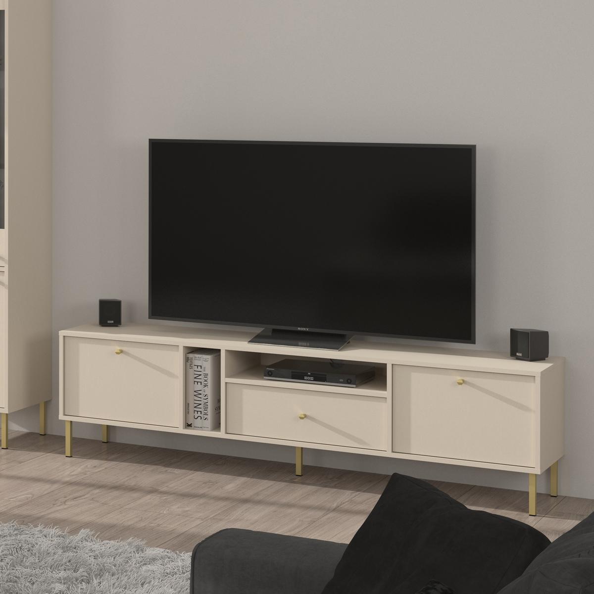 LOWBOARD TORINO 180/50/40,8 cm, Beige - Beige, Holzwerkstoff (180/50/40.8cm) - MASSENO