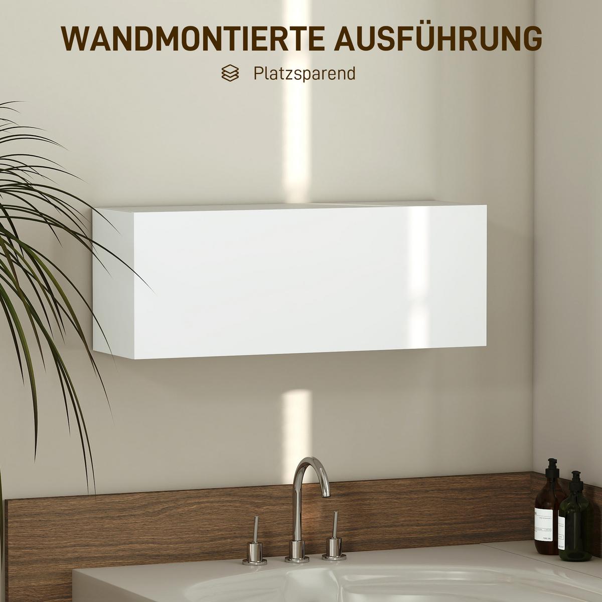 WANDSCHRANK Spanplatte Weiß - Weiß, Holzwerkstoff (25/30/80cm) - HOMCOM