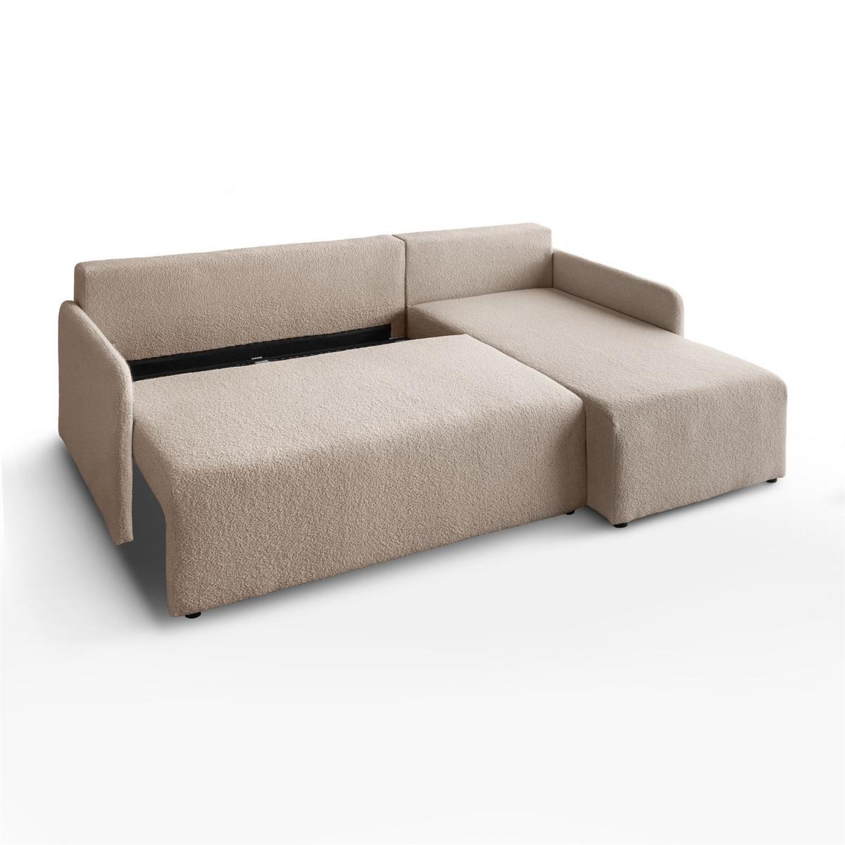 ECKSOFA CUDDLE mit Schlaffunktion und Bettkasten, Quelle 05 - Beige, Textil (213/145cm) - Lookway
