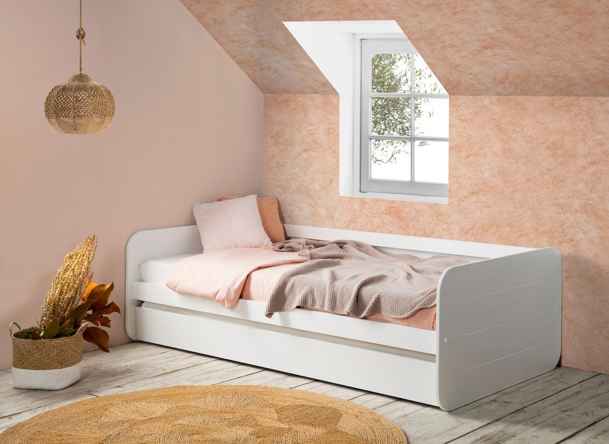 BETT Redona Weiß 195/105/60 cm - Weiß, Holz - Calicosy