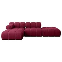 ECKSOFA modulares Sofa Lizur-L1 - 285x160x70 cm Bordeauxrot Velours - Bordeaux, Holzwerkstoff/Textil (285/160cm) - ALTDECOR