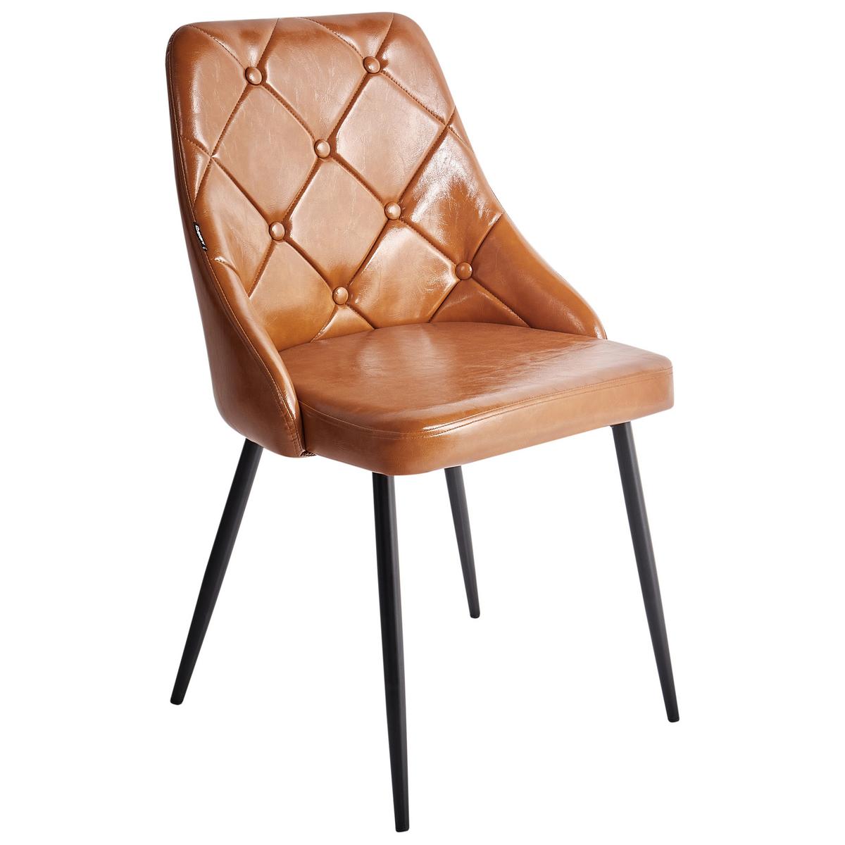 ESSZIMMERSTUHL 2er-Set Kunstleder Goldbraun Valerie - Goldfarben, Kunststoff (54/84/46cm) - Beliani